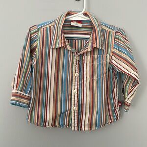 Sprockets Boys Multi Color Striped Long Sleeve Dress Shirt in Size 12 months